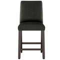 Pewter Gray Velvet Counter Height Barstool Q787