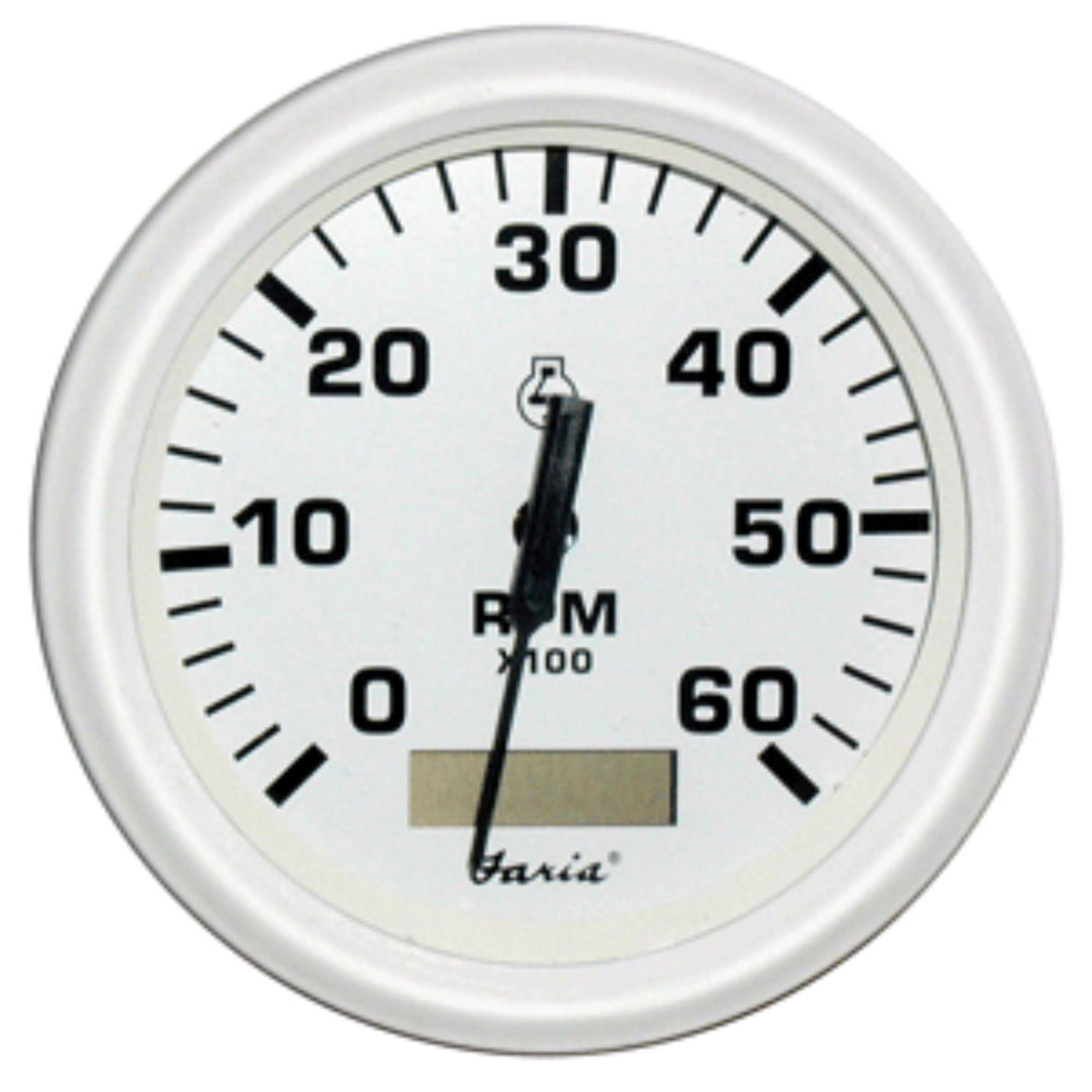 White 4" Tachometer with Hourmeter O21302