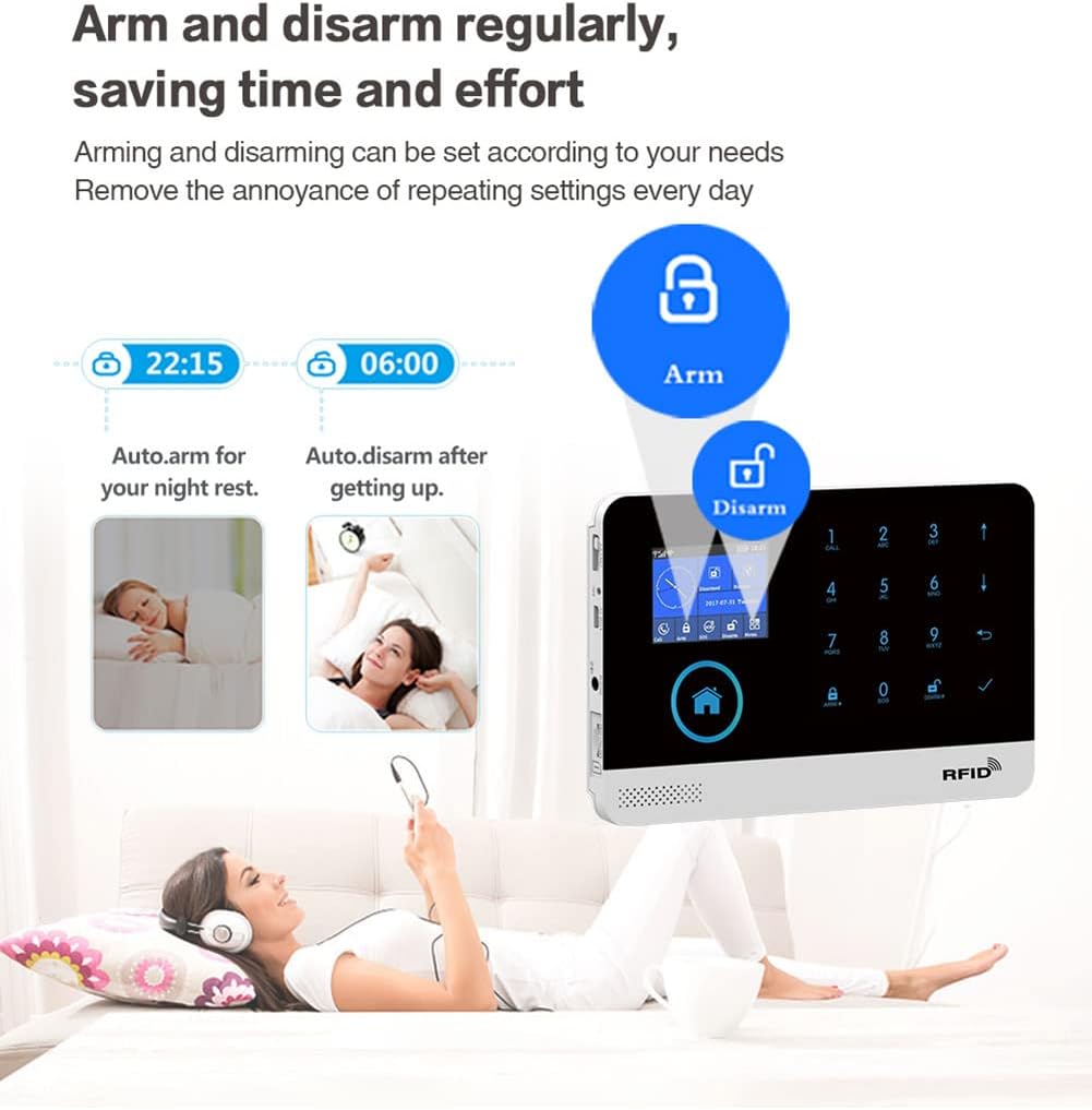 DIY Home Wi-Fi Alarm Kit with Motion Detector, Door/Window Sensor, Siren Q985209