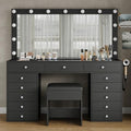 55'' Makeup Vanity with Lighted Mirror and Chair A489
