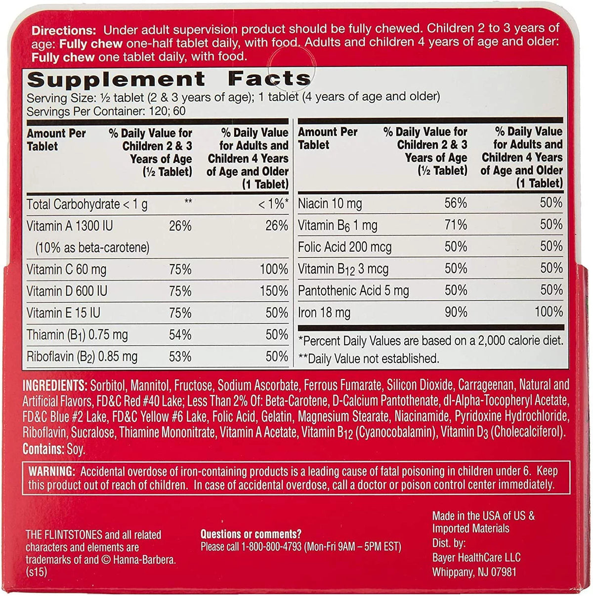 Children's Multivitamin with Iron Chewables, 60 ct, 3 pack O957209