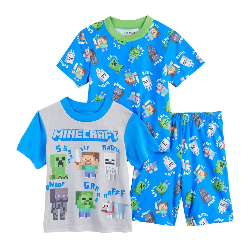 3-piece Poly Pajama Shorts Set N491501