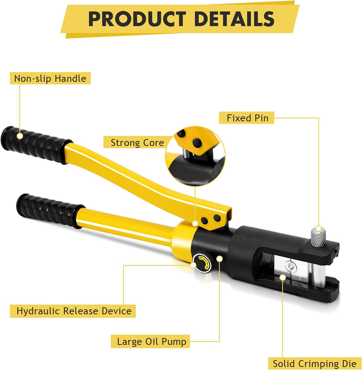 16 Ton Hydraulic Wire Crimping Tool Set with 11 Dies H7431