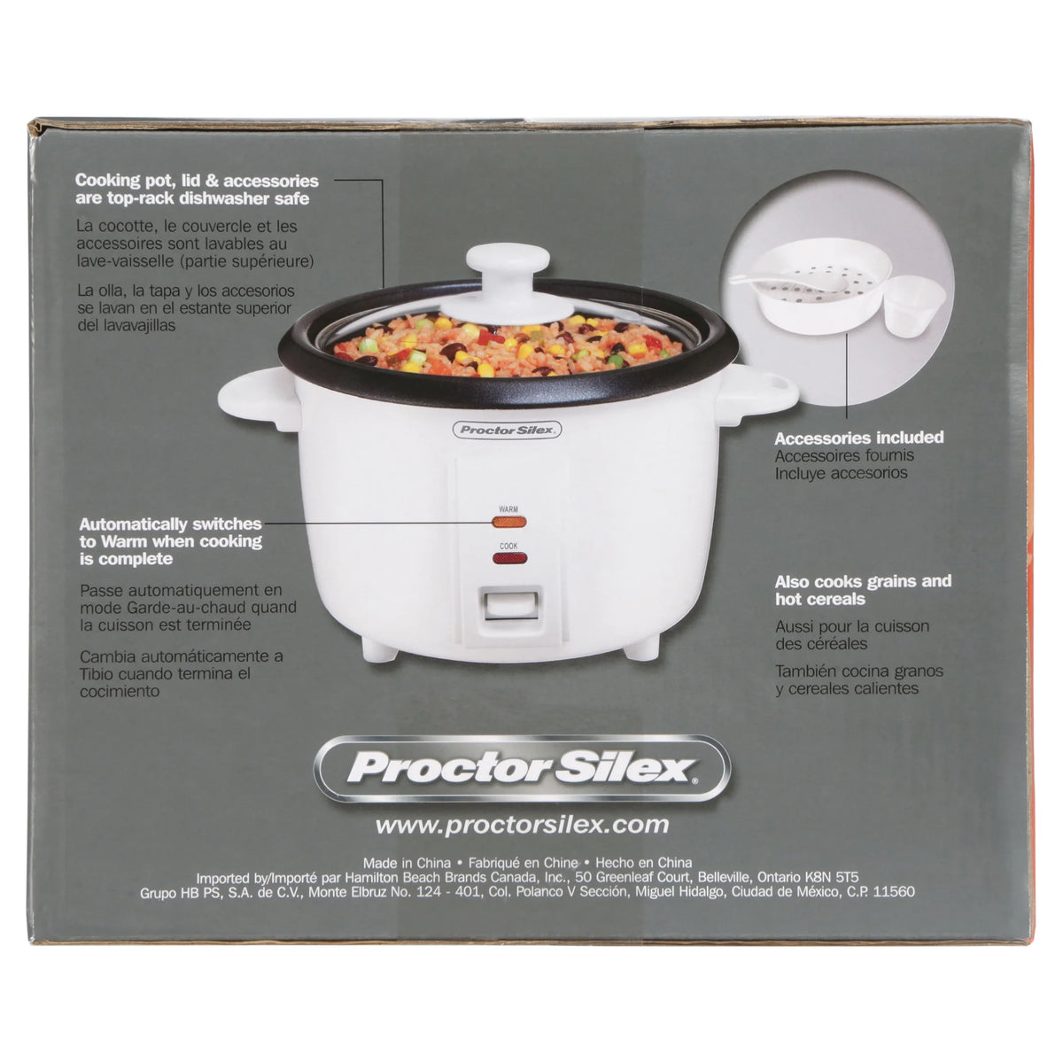 White 8 Cups Rice Cooker & Food Steamer A8523