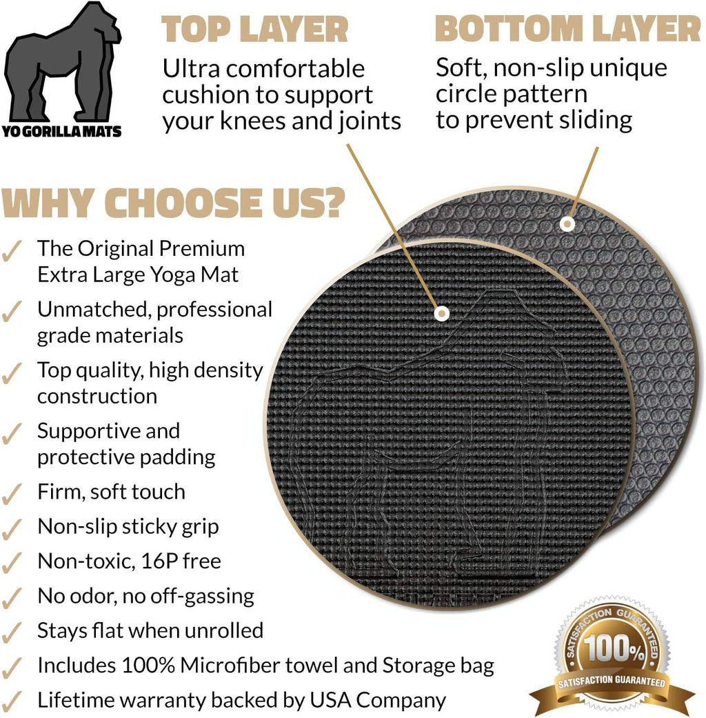 Large Yoga Mat 7' x 5' x 8mm Non-Slip Exercise Mat N1029