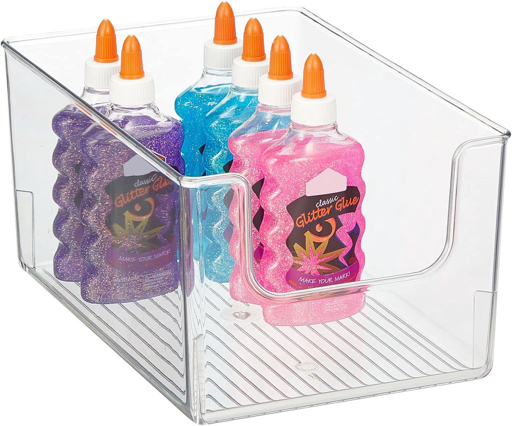 Clear Stackable Plastic Open Front Storage Organizer Bin Basket, 8 Pack N480