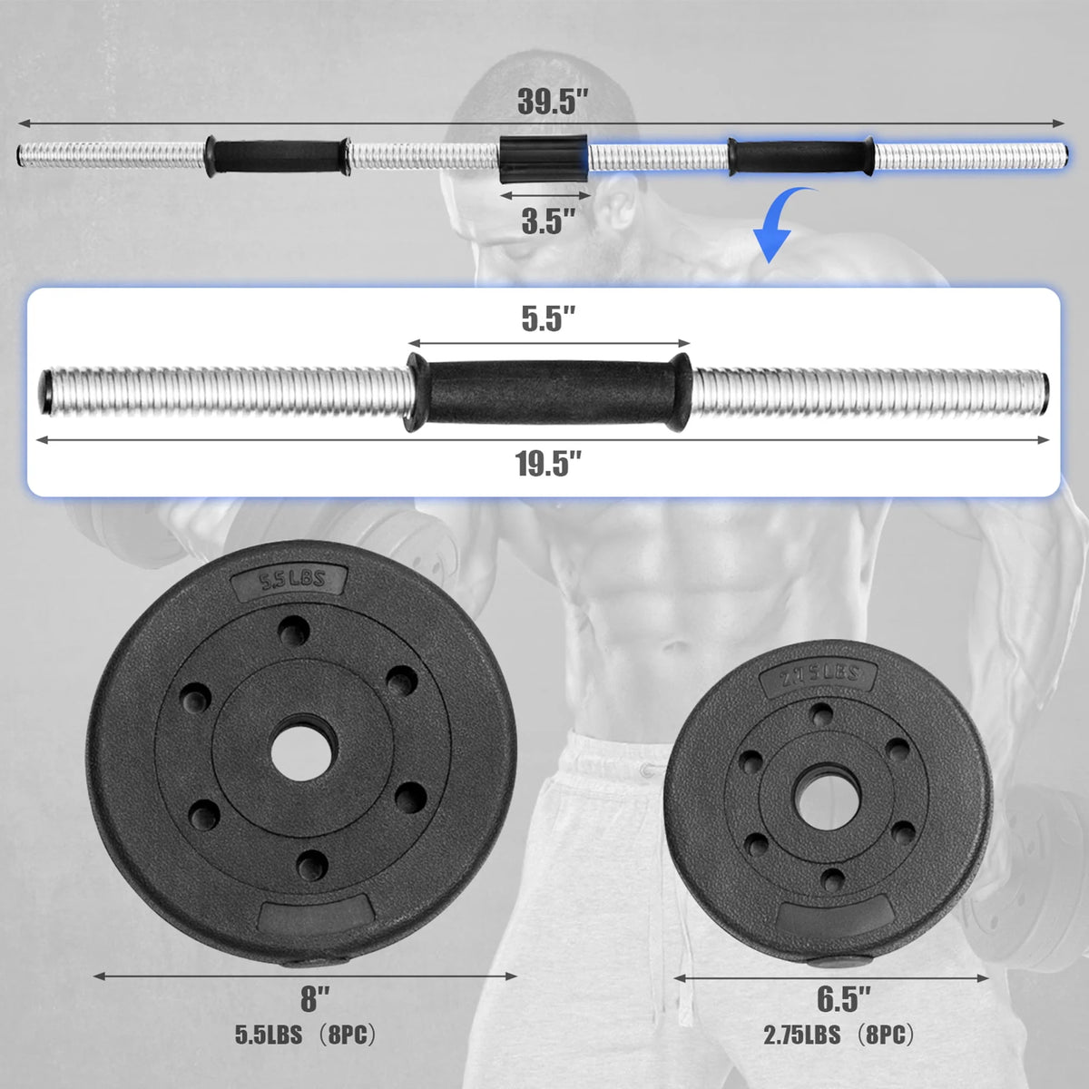 66 Lbs. Adjustable Dumbbell Set T6231