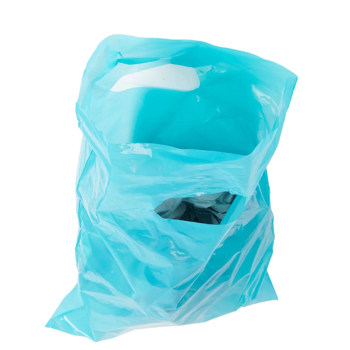 Teal Blue Plastic Shopping Bags with Die Cut Handles Lightweight 9x12 Pack of 1,000 K275160