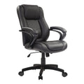 Black Leather Office Chair with Padded Armrests T4131