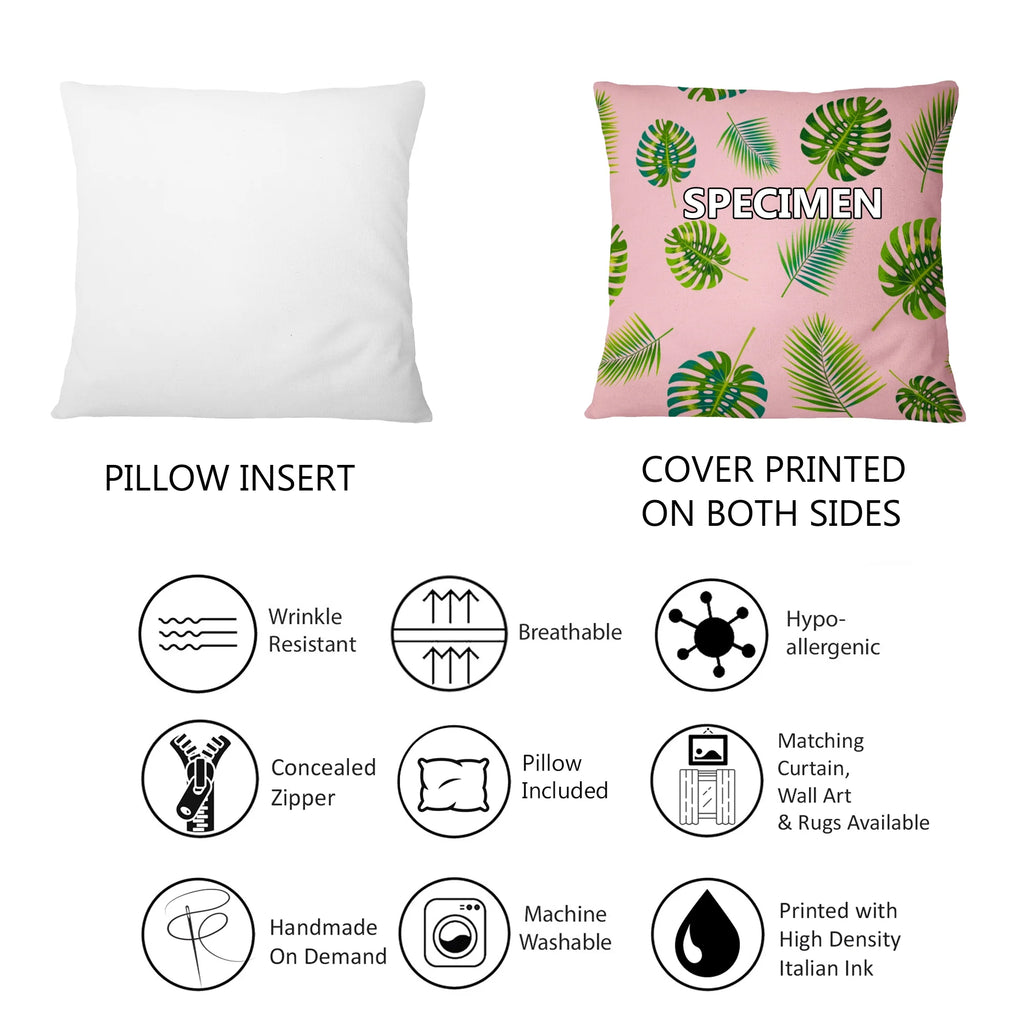 Floral Printed Throw Pillow T7378