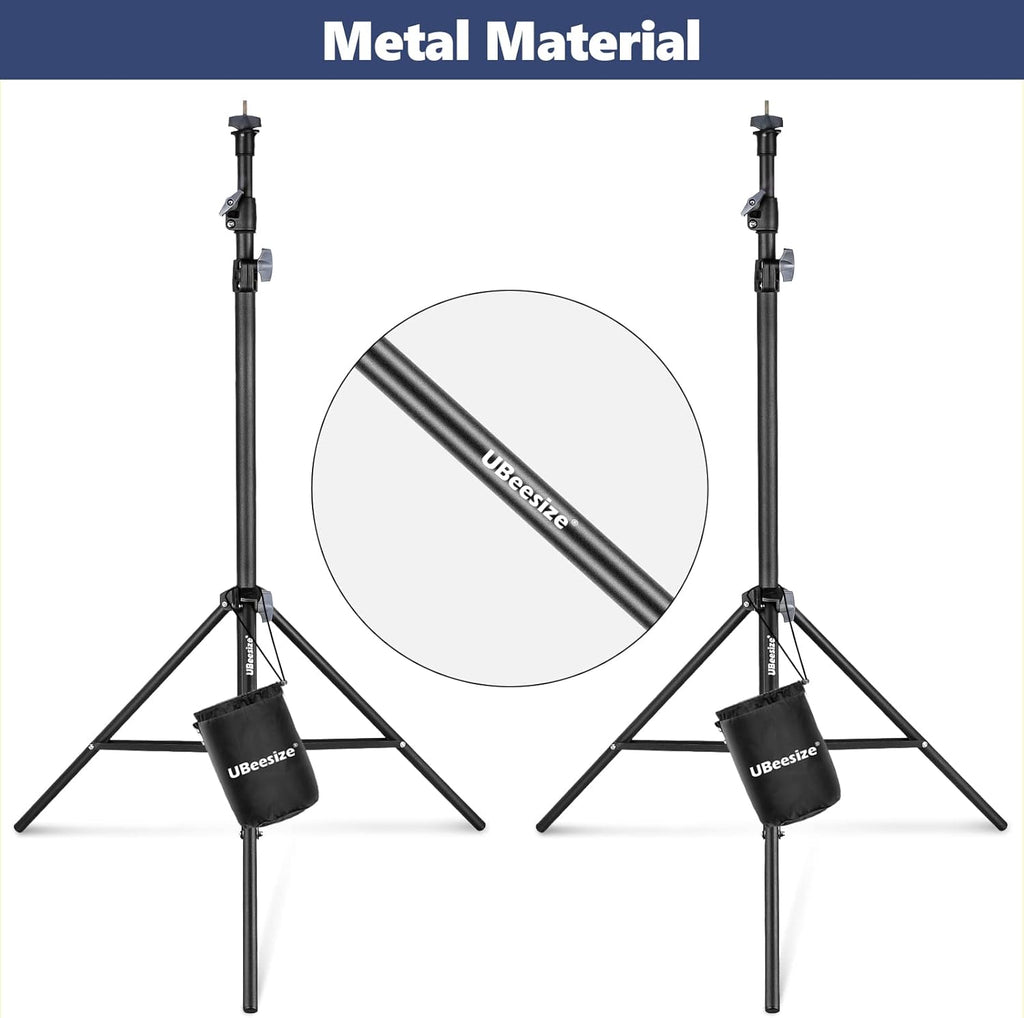 Photo Backdrop Stand System Kit, 7 x 10 ft Adjustable with Clamps, Crossbars, Sandbags, Carrying Bag A95204
