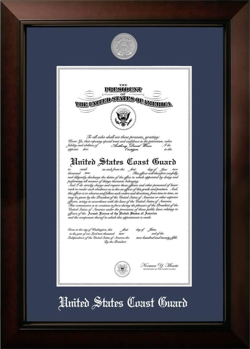 8x10 Certificate Frame with Silver Medallion A324
