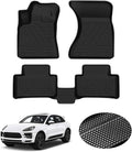 Custom Fit All Weather Floor Mats 1st & 2nd Row Black Non-Slip Y192