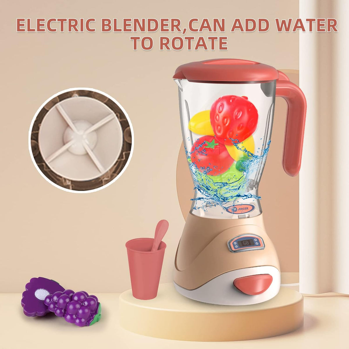 Toy Kitchen Set with Blender, Coffee Maker, Mixer and Toaster D7410