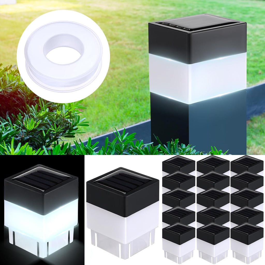 20 Pack Solar Fence Post Cap Lights 2 x 2 Inches White Light W955614