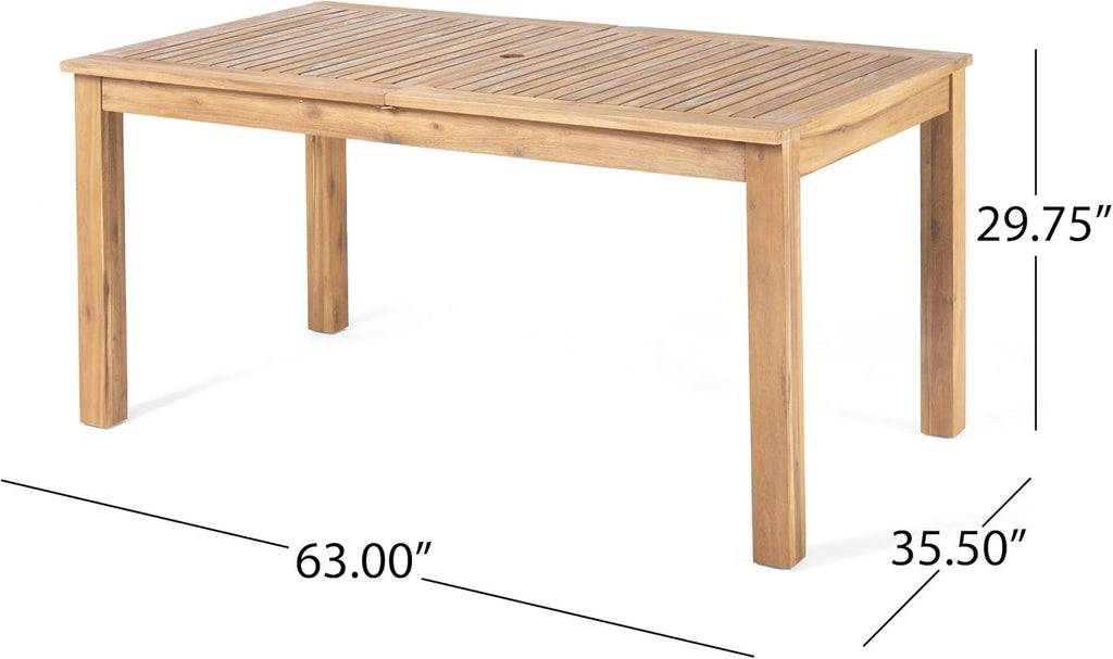 Acacia Wood Expandable Outdoor Dining Table Y72882