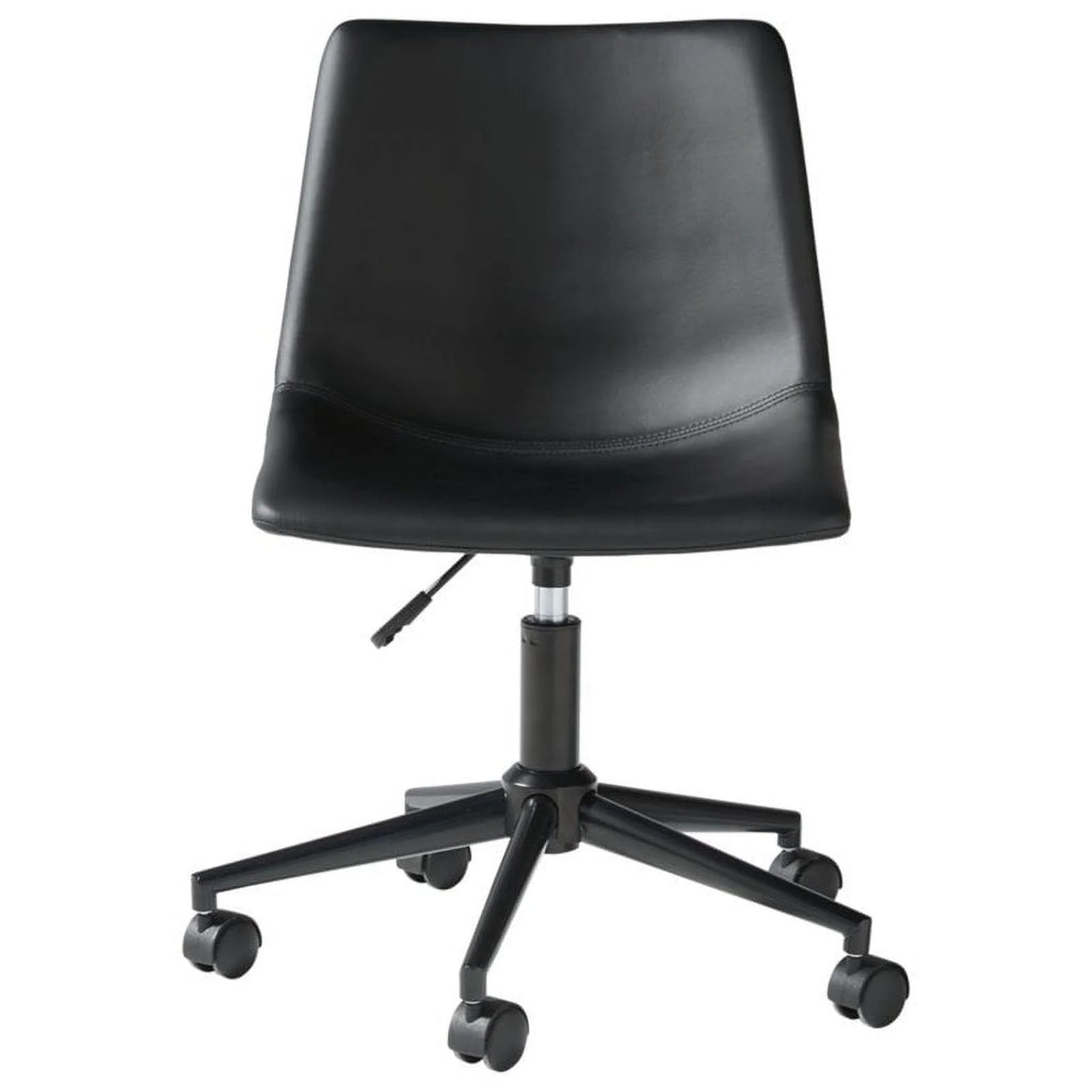 Black Faux Leather Swivel Desk Chair A137