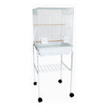White Flat Top Bird Cage with Stand M756400