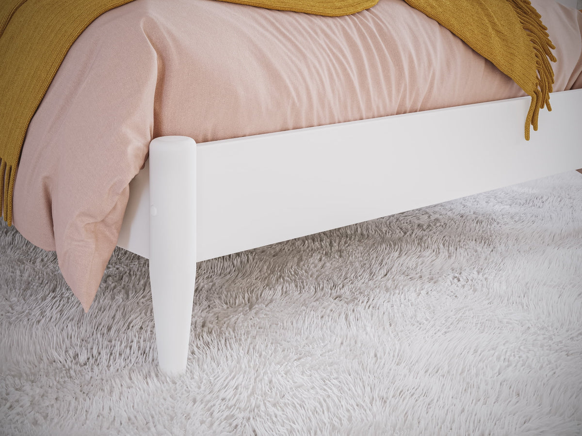 White Twin Solid Wood Platform Bed P200300