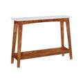 Brown Mango Wood and Marble Console Table T470109