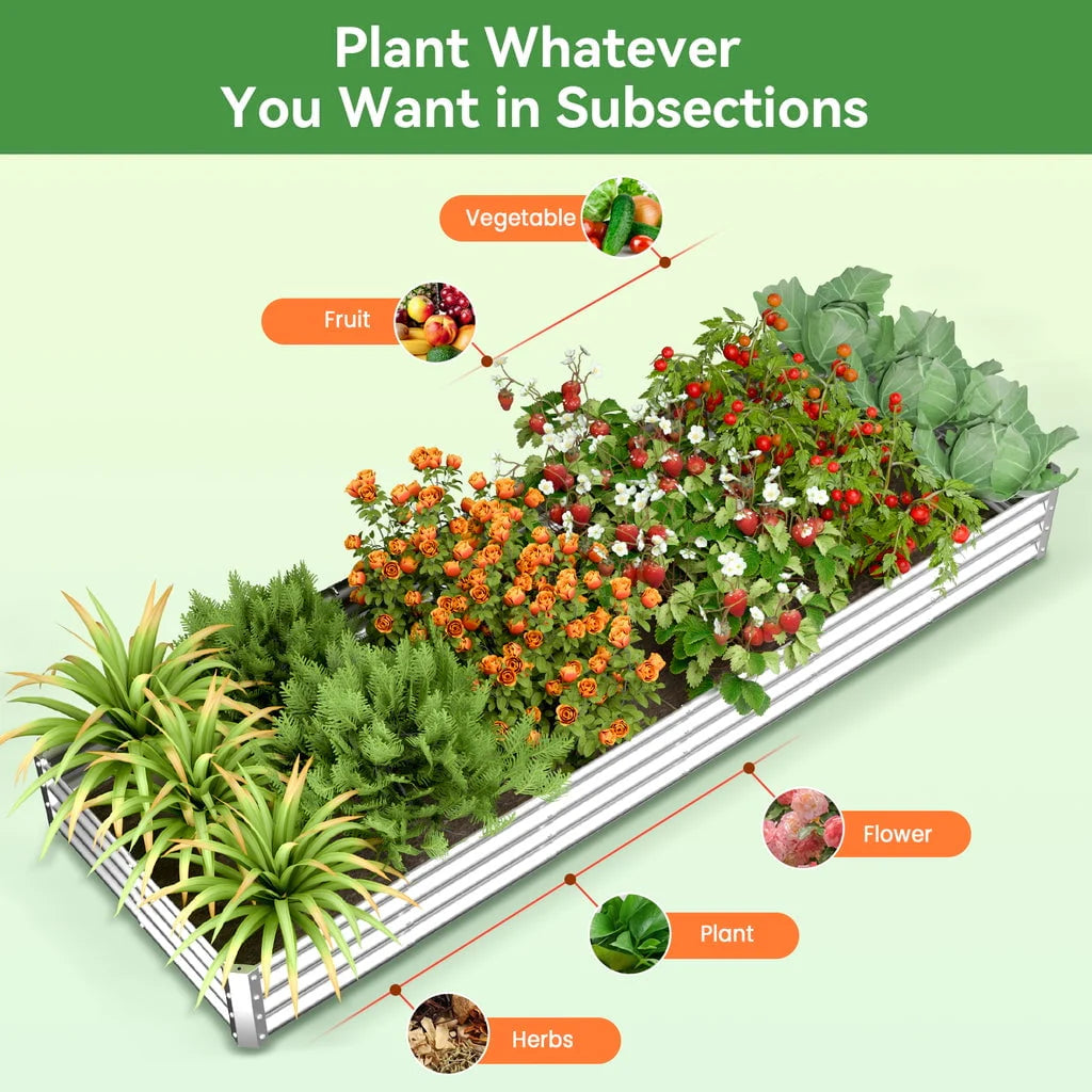 9x3x1 ft Galvanized Raised Garden Bed 2 Pack N983824