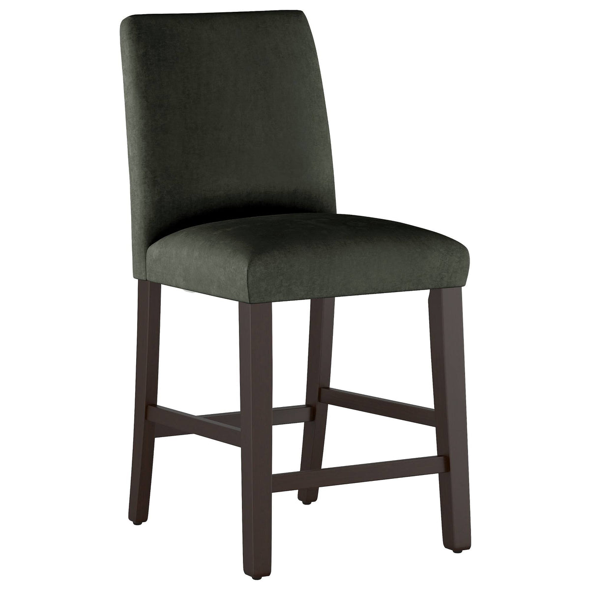 Pewter Gray Velvet Counter Height Barstool Q787