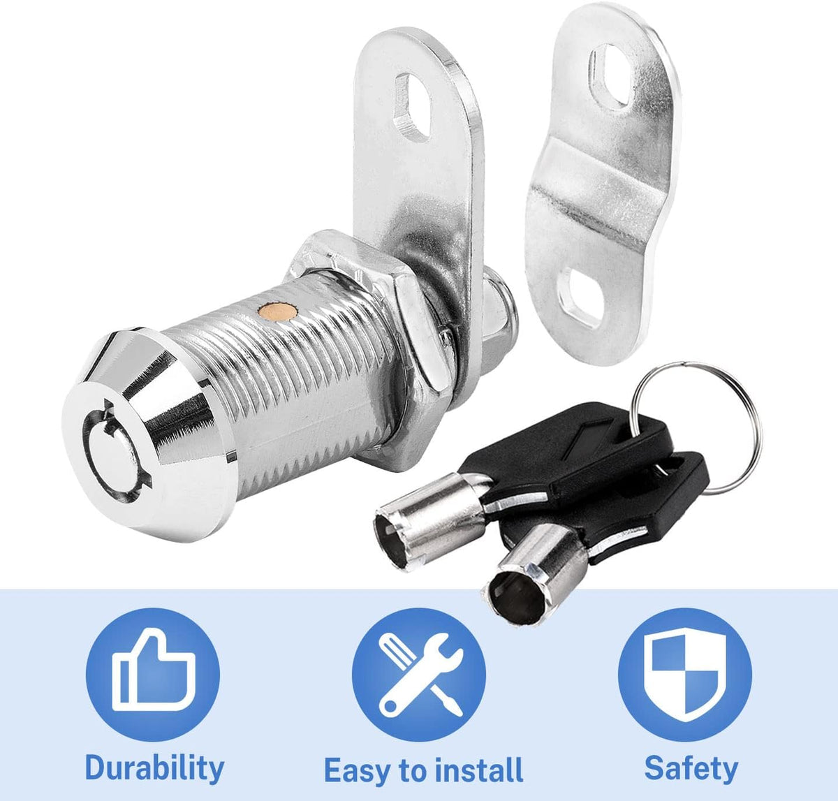 1-1/8 Inch Chrome Tubular Cam Lock 6 Pack J875118