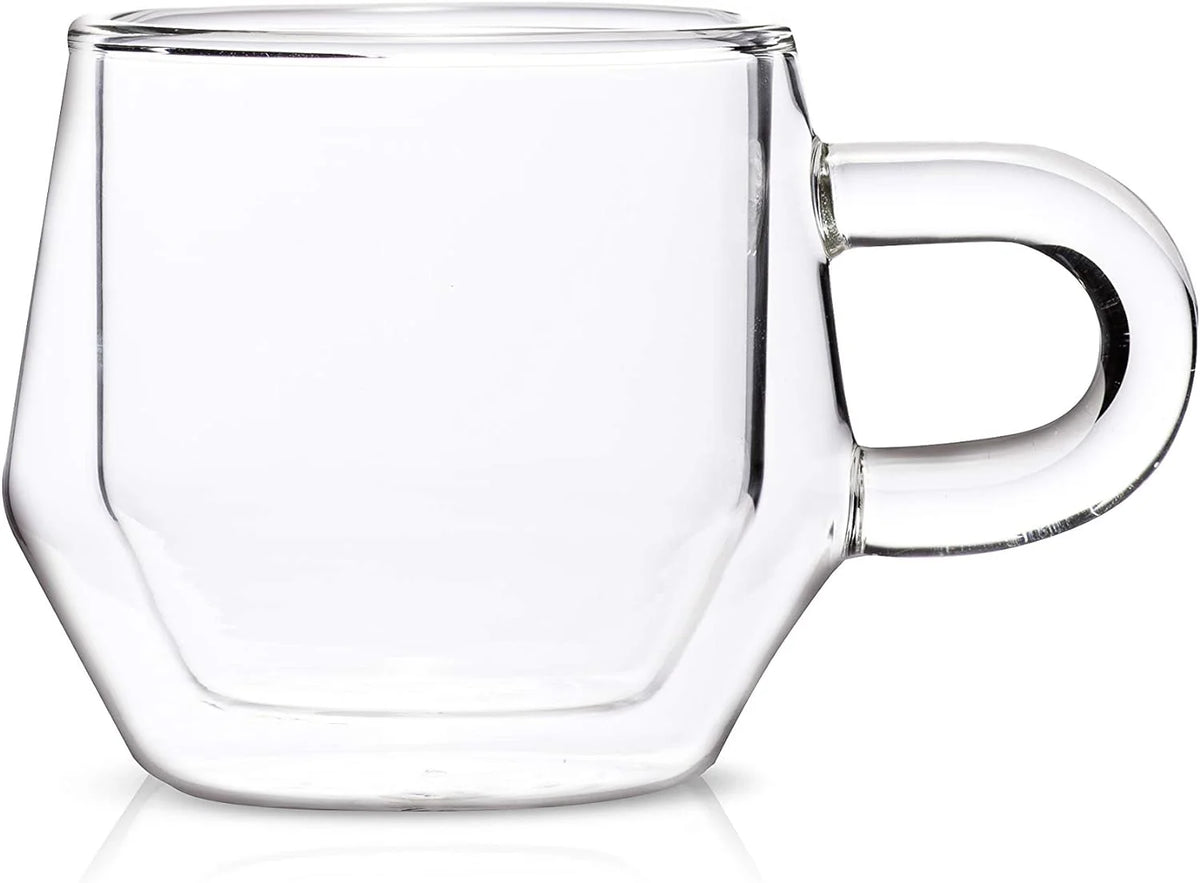 Clear 4Oz Double Walled Glass Espresso Cups with Handles L71590