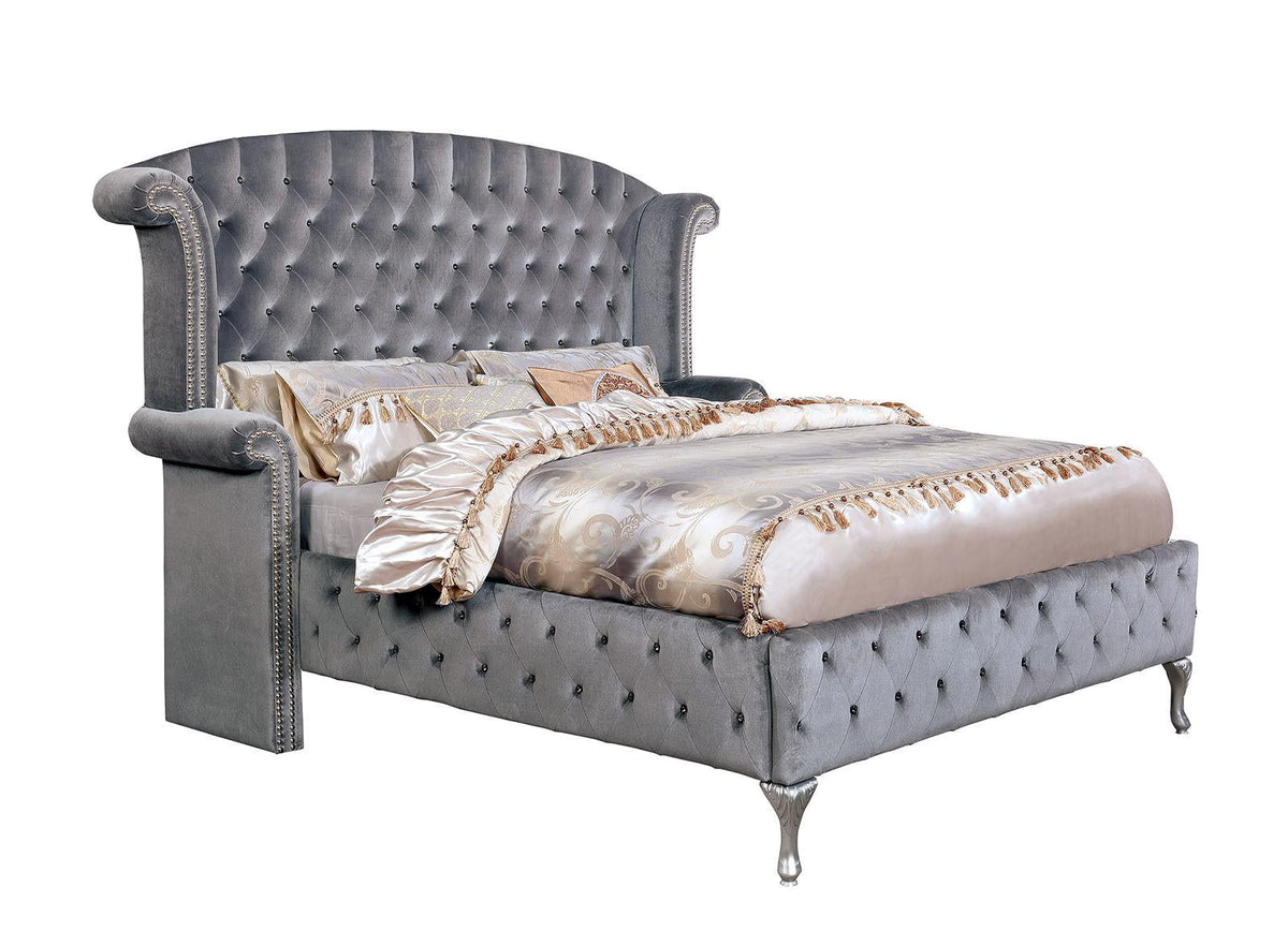 Gray Solid Wood Bedroom Set 3pcs P1272