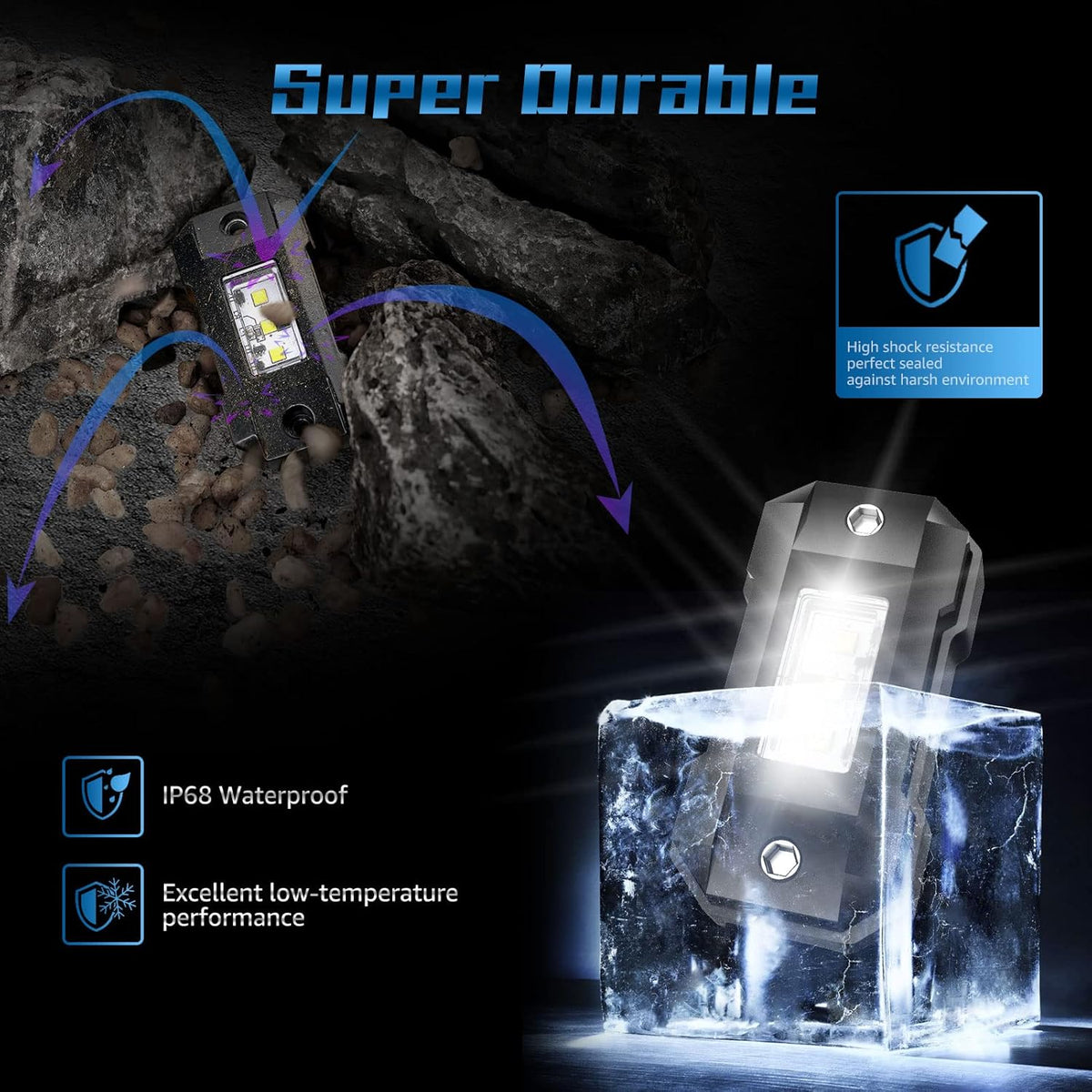 White 20 Pods Waterproof LED Rock Lights K13245