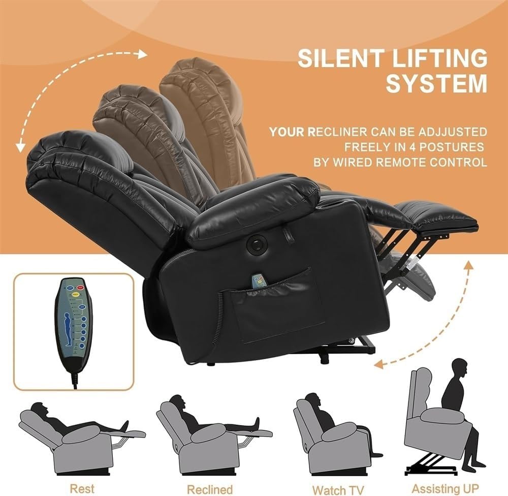 Power Lift Recliner Chair with Massage Heat L204