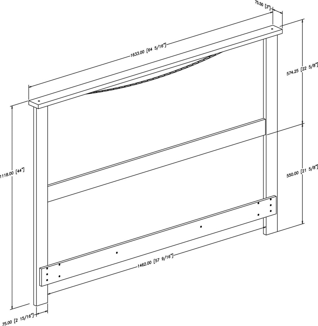 Pure Black Full/Queen Headboard F312994