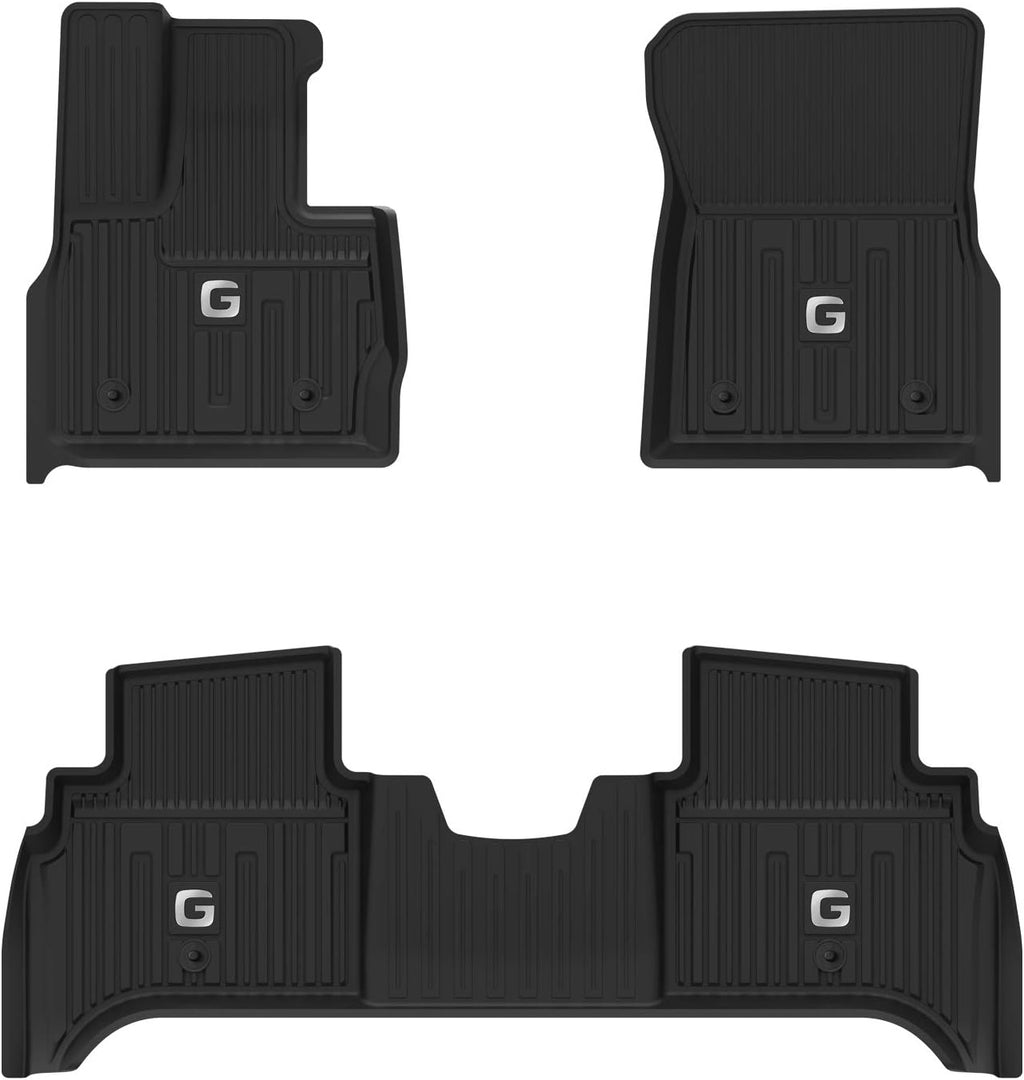 TPE All Weather Custom Fit Floor Mats 1st & 2nd Row Full Set Black M44163