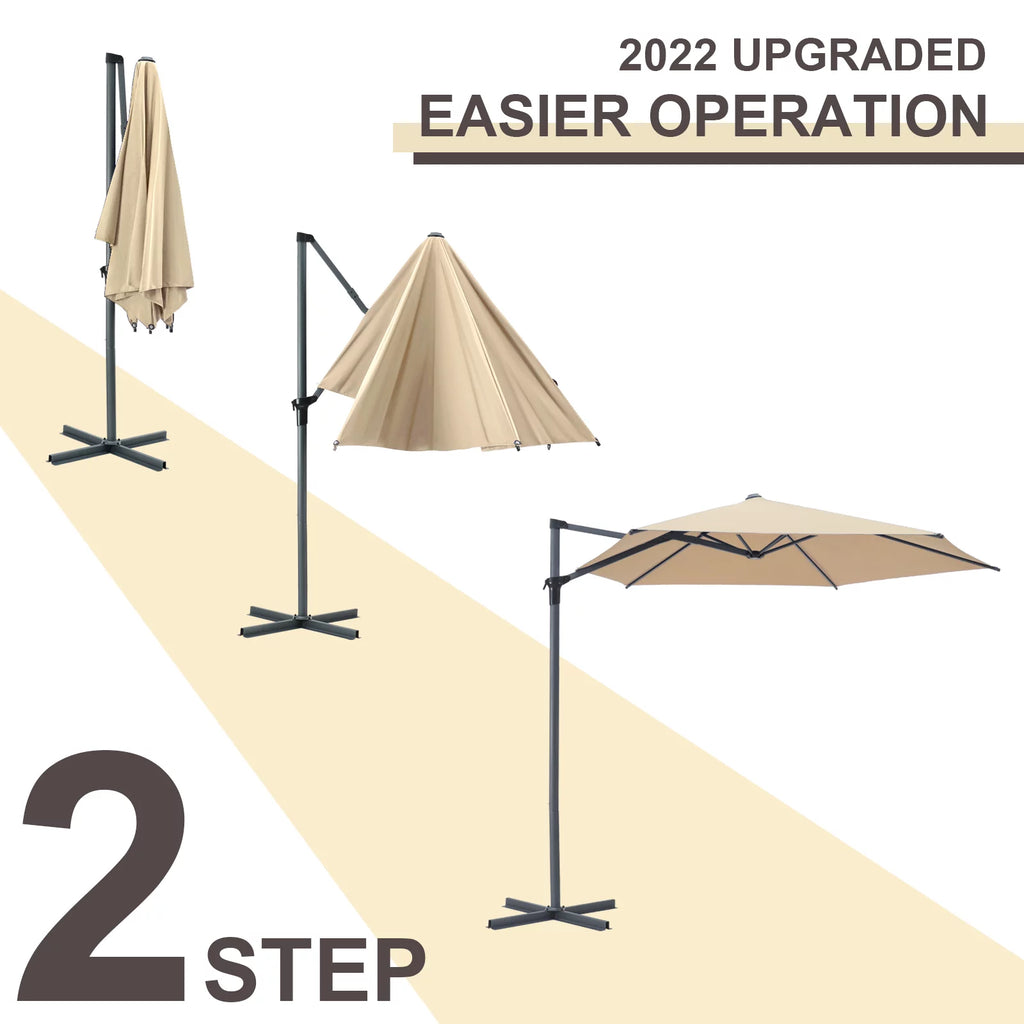 10ft Beige Outdoor Patio Umbrella B672172