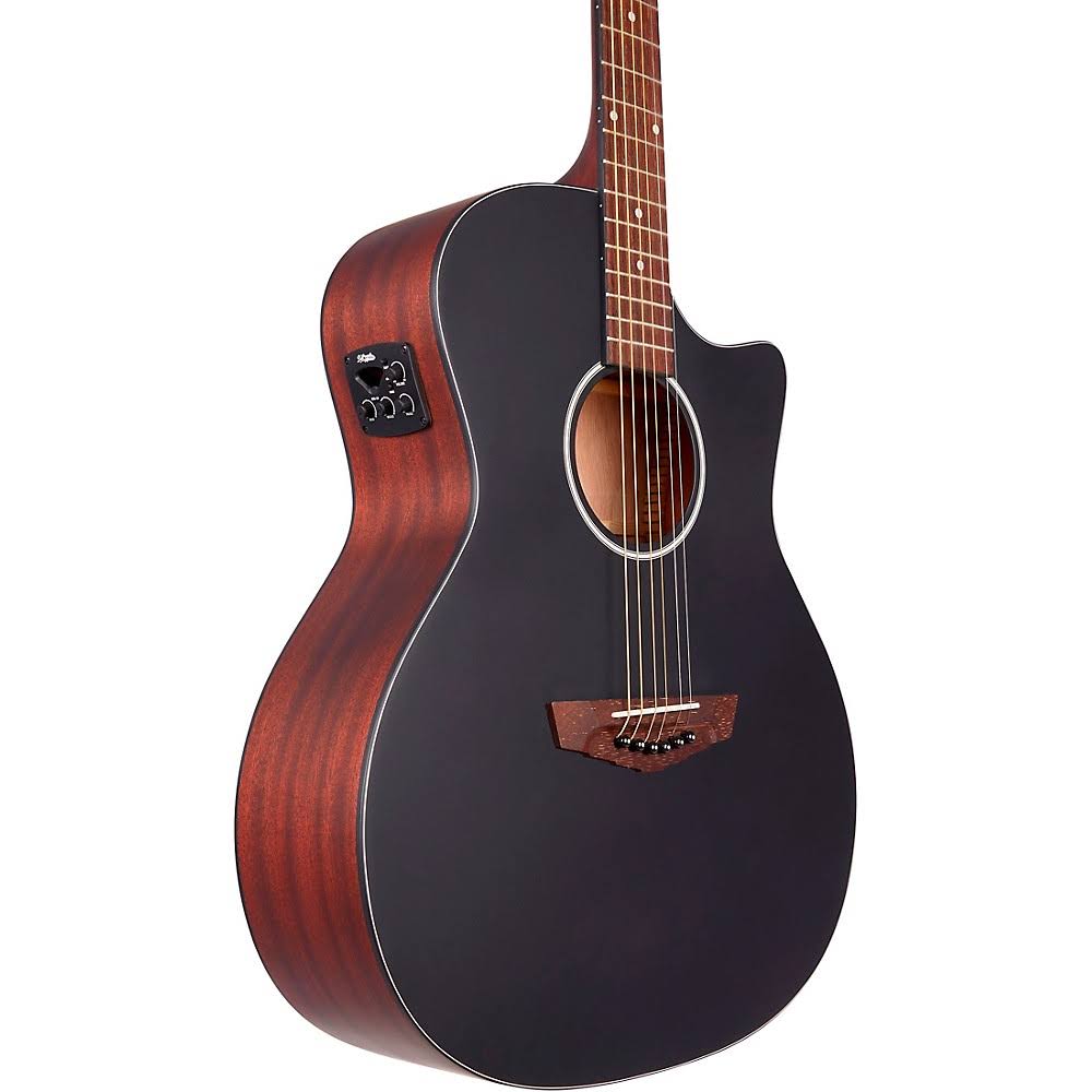 Matte Black Cutaway Orchestra Acoustic-Electric Guitar Z17611