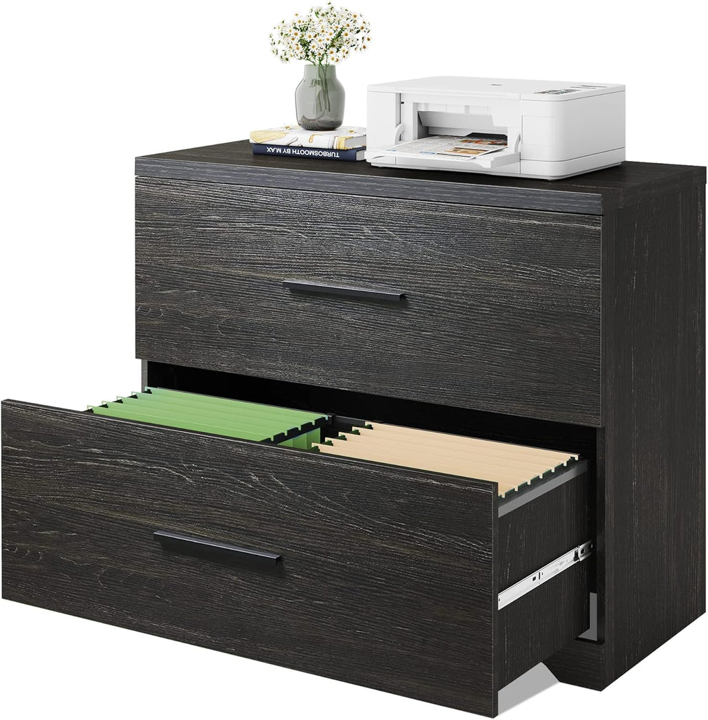Gray Oak 2 Drawer Wood Lateral File Cabinet S784032
