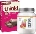 Watermelon Lime Whey Protein Isolate 16 Servings and Chocolate High Protein Bars 10 Bars V50367