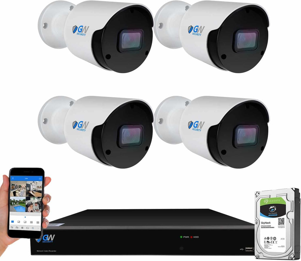 4K AI IP Bullet Security Camera System with 8CH NVR and 2TB Hard Drive H2895