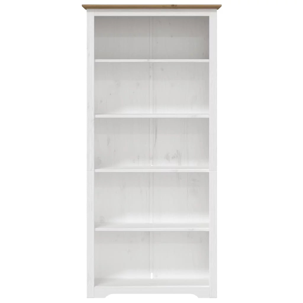 Brown 5-Tier Solid Wood Pine Bookcase C620128