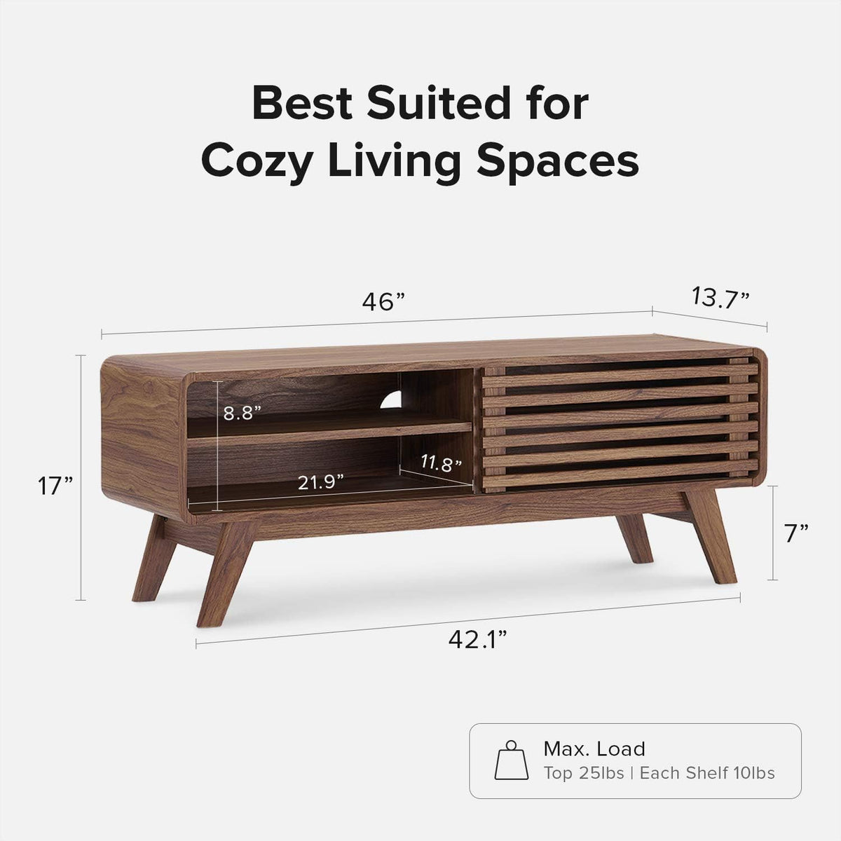 46 Scandinavian TV Stand with Slatted Door D90264
