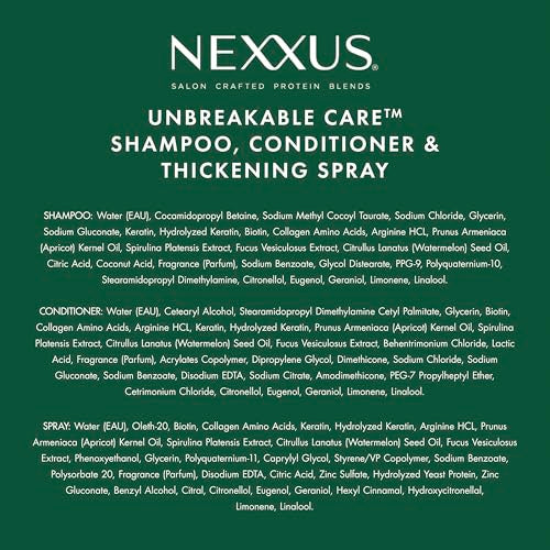 3 Pack Shampoo, Conditioner, and Leave-In Spray for Fine and Thin Hair with Keratin, Collagen, Biotin O55171