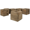 Brown Wood Vase Pack of 6 F85258