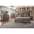 Weathered Gray Wood Queen Sleigh Bed Z1309