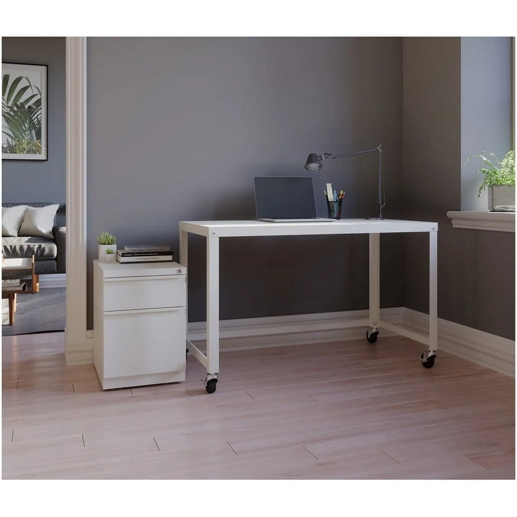 White 2 Drawer Metal File Cabinet Y8342