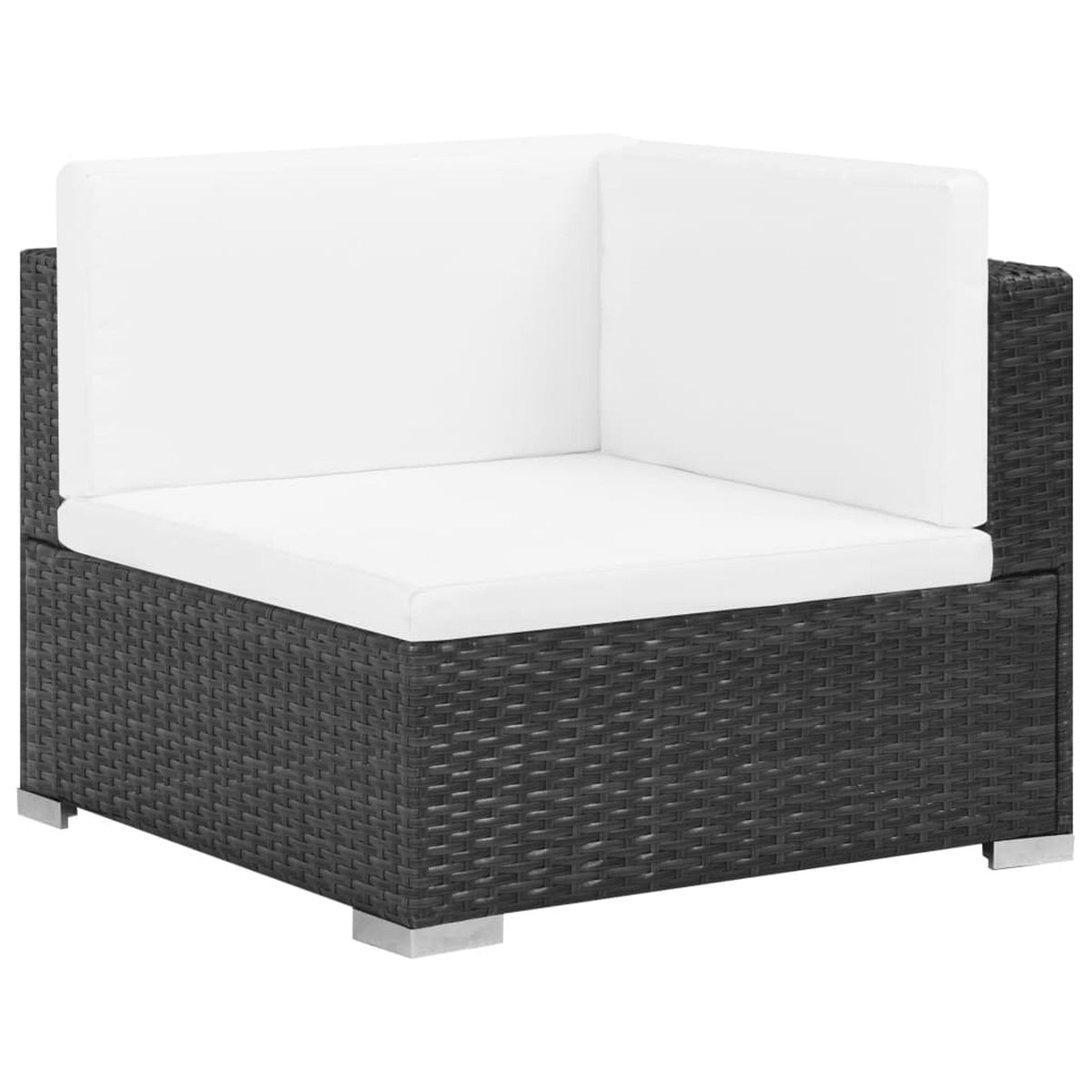 6 Piece Poly Rattan Corner Sofa Set with Coffee Table and Ottoman L555