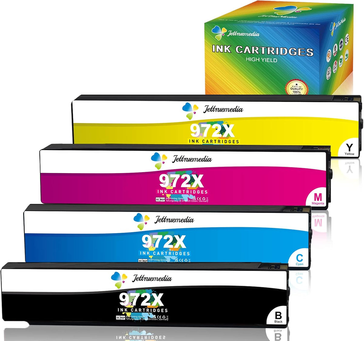 Compatible Ink Cartridge Replacement for HP 972X Printer Black/C/M/Y Y4514
