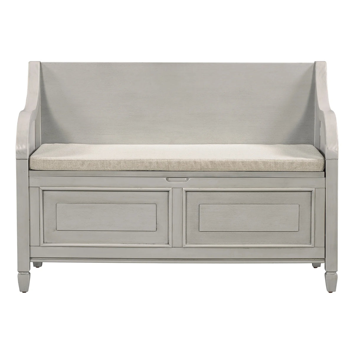 Solid Wood Storage Bench with Removable Cushion K840880