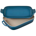Deep Teal Stoneware Rectangular Dish with Platter Lid L99039