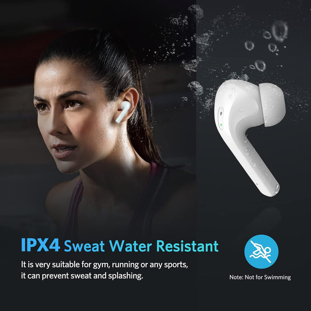 Bluetooth Noise Cancelling True Wireless Earbuds White D513