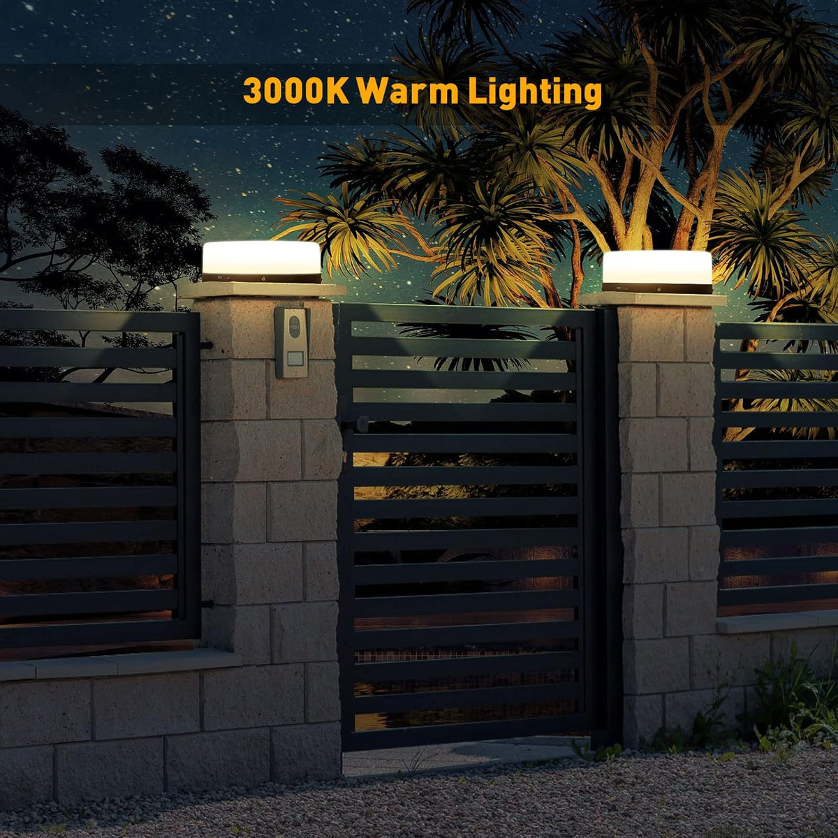 Outdoor Solar Post Cap Light, Modern LED Warm Light T309997